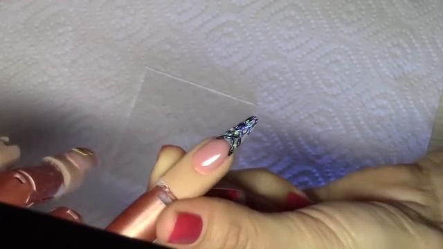 3D Nail art . Френч Аквариумный дизайн ногтей с фольгой на длинных ногтях смотреть онлайн