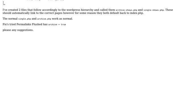 Wordpress: Custom post type archive and single.php files not working смотреть онлайн