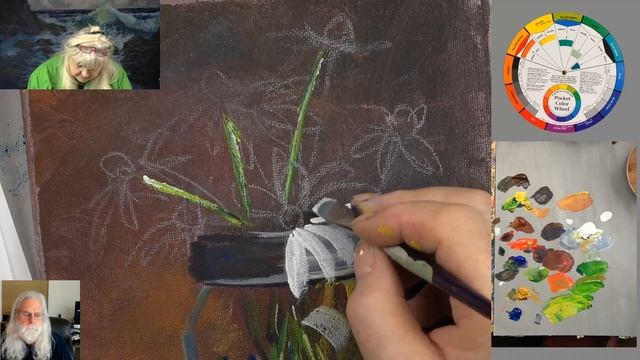 How to Paint Yellow Flowers in A Glass Mason Jar with Acrylics Beginner and Advanced Artists смотреть онлайн