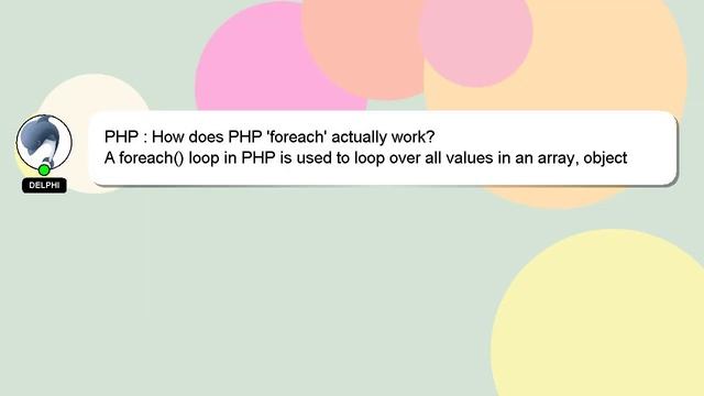 PHP : How does PHP 'foreach' actually work? смотреть онлайн
