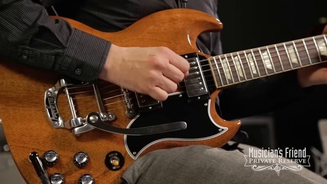 Gibson Custom SG Standard Reissue With Bigsby Vibrato Electric Guitar Antique Natural