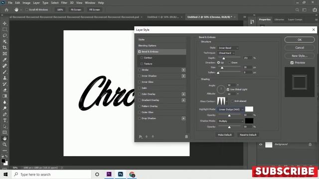 How to create chrome effect text in photoshop in just 4mins|Complete step by step tutorials смотреть онлайн