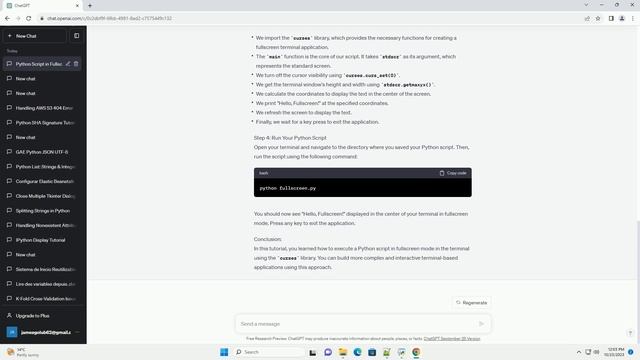 Execute Python script in terminal fullscreen смотреть онлайн