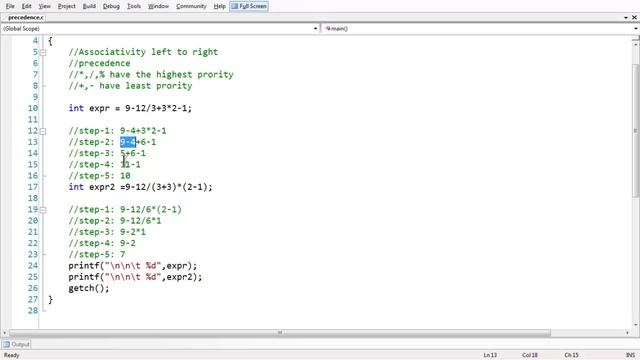 19.ASSOCIATIVITY AND PRECEDENCE OPERATORS IN C смотреть онлайн