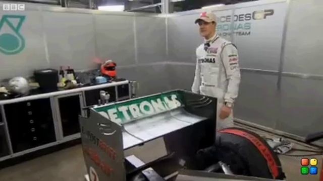 Michael Schumacher explains F1 2011 regulations смотреть онлайн