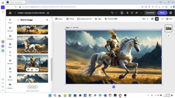 Text To Image Adobe Express Generative AI Tutorial