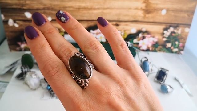 Лабрадор ?адуляр? дымчатый кварц ✨ содалит? в кольцах ручной работы из серебра.Продажа украшений смотреть онлайн