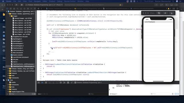 Objective C- Firebase- Realtime Database - Part 7b - List Data in UITableViewController смотреть онлайн