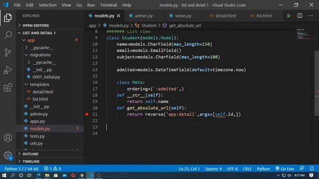 Get absolute url in Django || Detail page with get absolute url method in Django смотреть онлайн