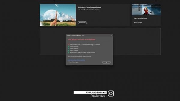 directx feature level 11.0 available feature level 12.0 required photoshop Beta 2023 FIX FIX