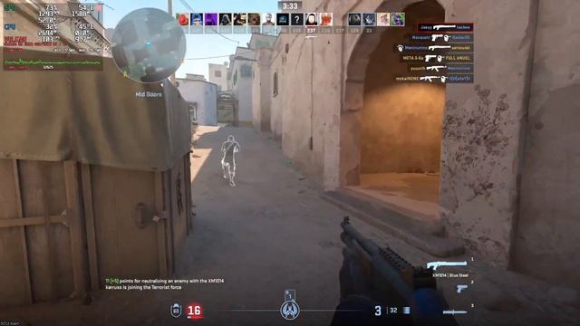 Counter-Strike 2 - Xeon E5-2686 V4 + RX 5700XT HIGH preset @ 1080p benchmark смотреть онлайн