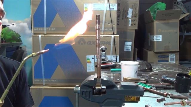 Пайка медной трубы для кондиционера. смотреть онлайн