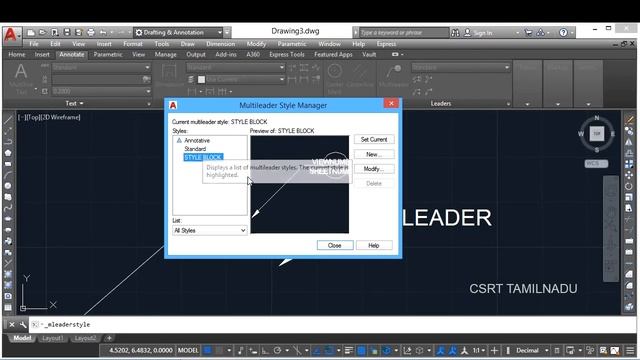182_1 (FORMAT TOOL) (MLS) MLEADERSTYLE COMMAND AUTOCAD, MULTILEADER STYLE DIALOG BOX ALL OPTIONS смотреть онлайн