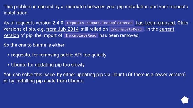 How do I fix 'ImportError: cannot import name IncompleteRead'? смотреть онлайн