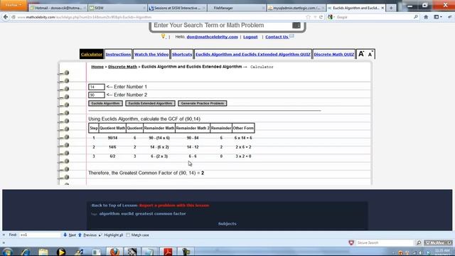 Euclids Algorithm Calculator смотреть онлайн