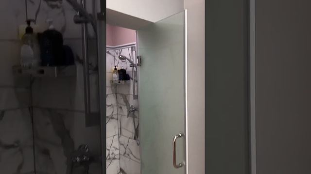 Душевая перегородка из МАТОВОГО стекла с распашной дверью смотреть онлайн