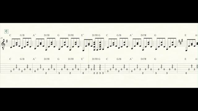 Tears in Heaven - Guitar tab play along смотреть онлайн