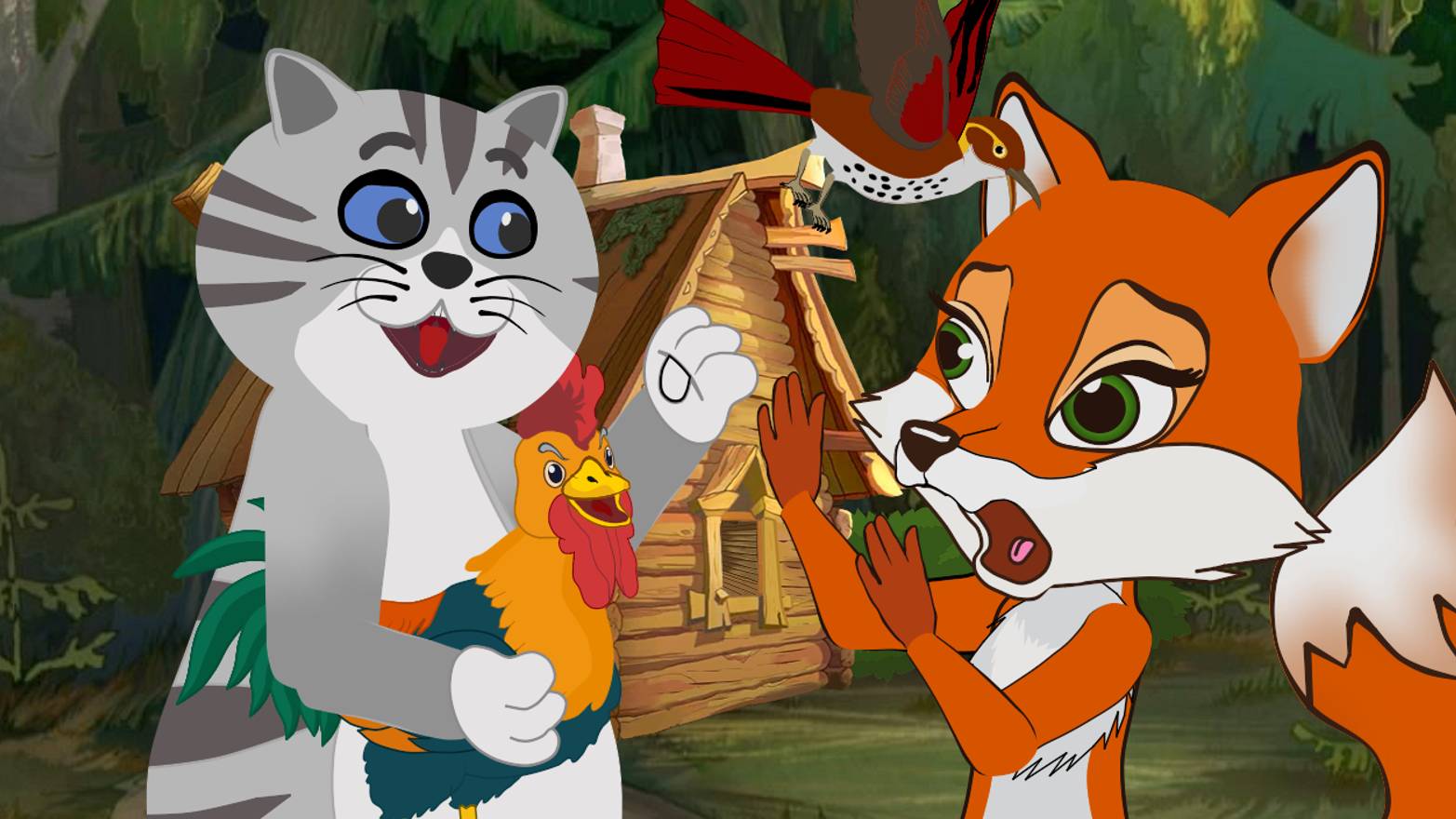 СКАЗКА ПЕТУШОК - ЗОЛОТОЙ ГРЕБЕШОК. КОТ, ДРОЗД, ПЕТУХ И ЛИСА - МУЛЬТИК для ДЕТЕЙ