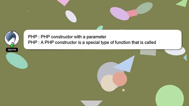 PHP : PHP constructor with a parameter смотреть онлайн