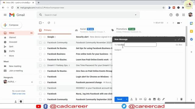 AutoCAD Drawing File Send Via Gmail | AutoCAD Tutorial For Beginners | @CADCAREER смотреть онлайн