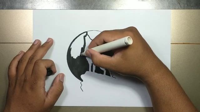 How to draw HOWLING WOLF (Silhouette) in 5 minutes смотреть онлайн