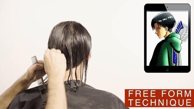 LEVI ACKERMAN HAIRCUT attack on titan CURTAIN BANGS TUTORIAL, live model. смотреть онлайн