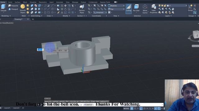 3D Modeling Exercise # 10 Using AutoCAD 2019 in Hindi. смотреть онлайн