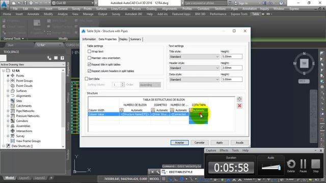 AUTOCAD CIVIL 3D 2016 REDES DE ALCANTARILLADO PARTE 20 смотреть онлайн