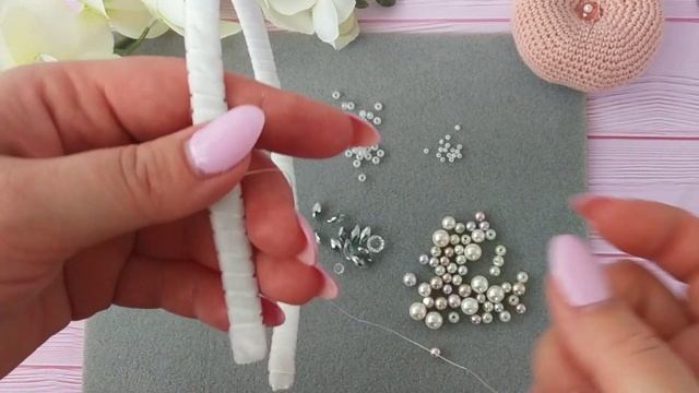 МК бархатный объемный ободок из бисера и бусин смотреть онлайн