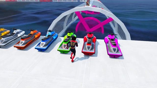 GTA V Crazy Car Racing! With Super Cars, Planes, Ski Jets, With Trevor! Epic Stunt Map Challenge смотреть онлайн