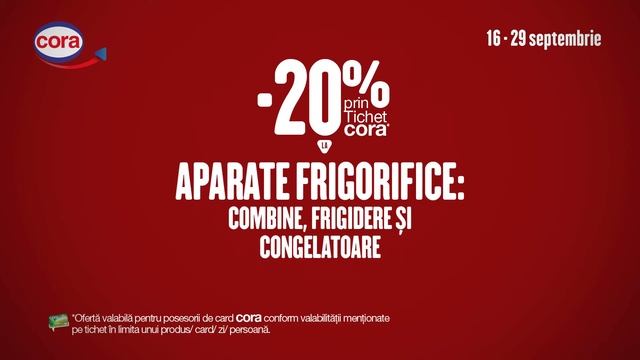 -20% prin Tichet cora* la aparate frigorifice: combine, frigidere si congelatoare смотреть онлайн