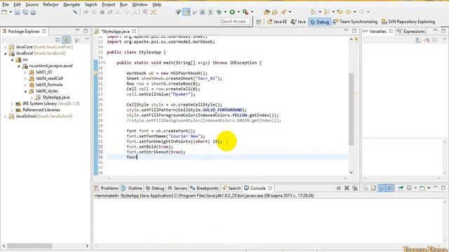 Java+Excel. Урок 6: Стили и шрифты смотреть онлайн