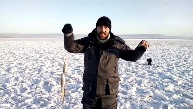 Первый окунь сразу три. Зимняя рыбалка. смотреть онлайн