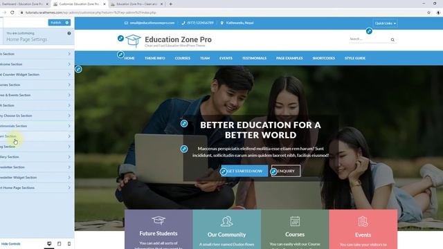 How to add Team Section on homepage | Education Zone Pro WordPress Theme смотреть онлайн