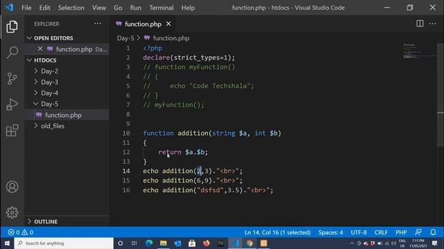 PHP Function | PHP Type Declaration (Hindi) смотреть онлайн