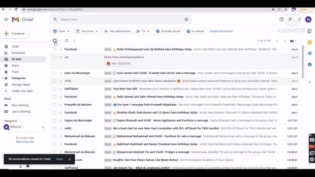 Delete All Emails in one click(@Miraclesvichil ഒറ്റ ക്ലിക്കിൽ смотреть онлайн