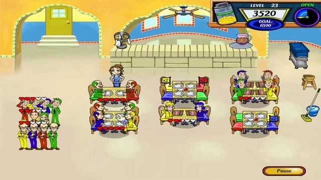 Diner Dash 2: Restaurant Rescue Walkthrough - Level #23 - Margarita's Cantina - New Phone смотреть онлайн