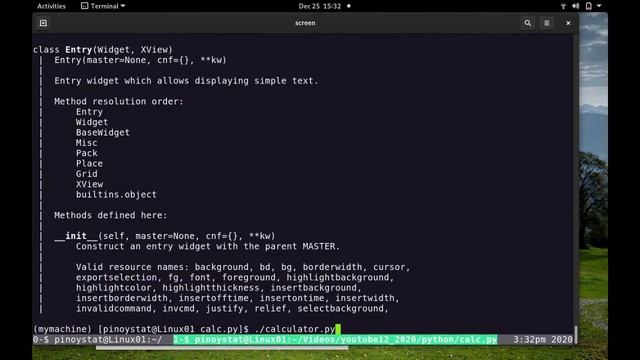 Calculator GUI APP using Python 3 Tkinter with VIM as text editor in GNU Screen смотреть онлайн