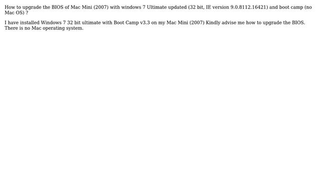 How to upgrade the BIOS of Mac Mini 2007? смотреть онлайн