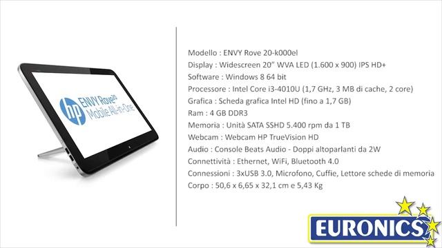 HP Desktop AIO ENVY Rove 20 k000el Euronics.it смотреть онлайн