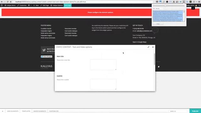 Static content - Text and video (Page Builder Element in Kallyas WordPress theme v4.0 ) смотреть онлайн