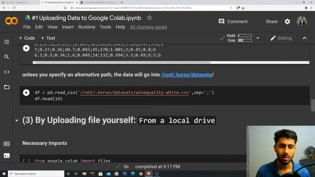 Uploading Data to Google Colab |by wget | by tf.keras | From a local drive | By Using Google Drive смотреть онлайн