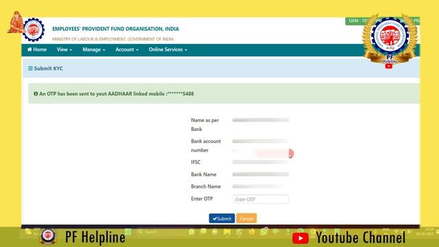 PF Error Please update your latest Bank account no/ and valid IFSC details through emy@PF Helpline смотреть онлайн