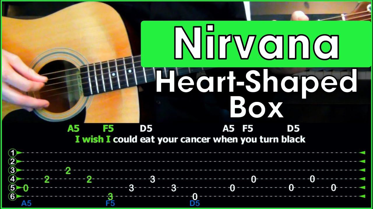 Nirvana - Heart-Shaped Box | Acoustic Cover | Разбор песни на гитаре | Табы, аккорды смотреть онлайн