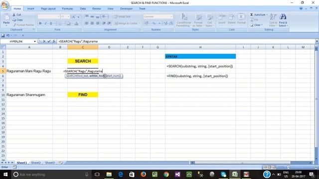 PART 37 - SEARCH & FIND FUNCTIONS IN MS EXCEL (TAMIL) смотреть онлайн