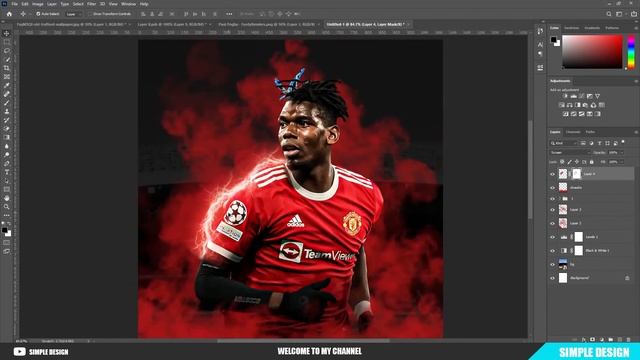 Simple Design | Football Poster Design - Paul Pogba - Photoshop Tutorial смотреть онлайн