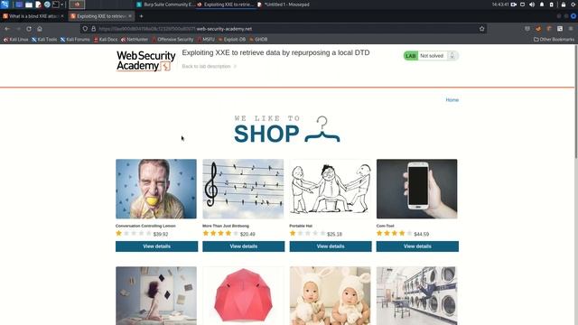 Blind XXE Lab07# to retrieve data by repurposing a local DTD - Web Security Academy смотреть онлайн