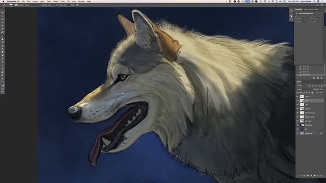 How to Paint Fur - Photoshop - Wolf Portrait смотреть онлайн