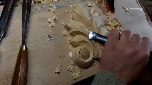 WoodCarving. Резьба по дереву .Резной элемент из липы.