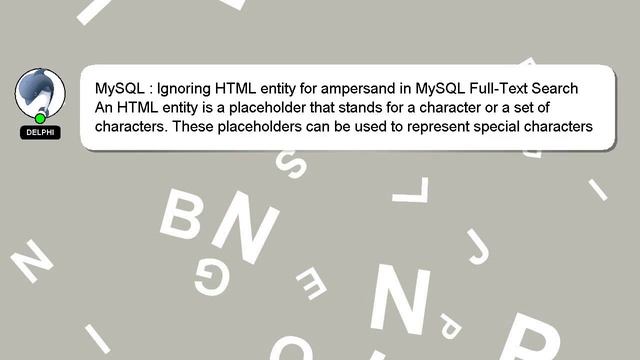 MySQL : Ignoring HTML entity for ampersand in MySQL Full-Text Search смотреть онлайн